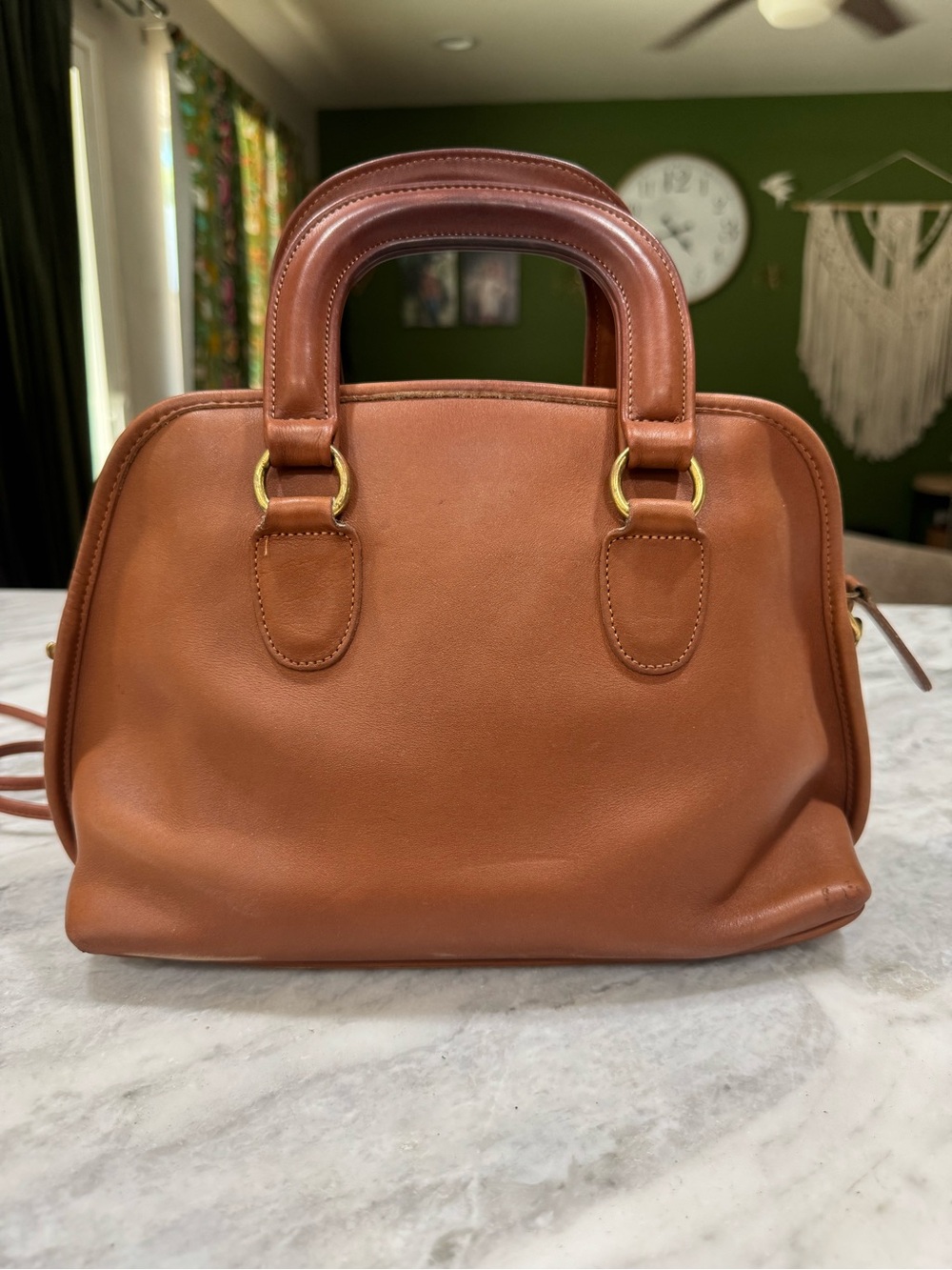 Coach Vintage Baxter British Tan Leather Satchel with Detachable Strap - Picture 5 of 15